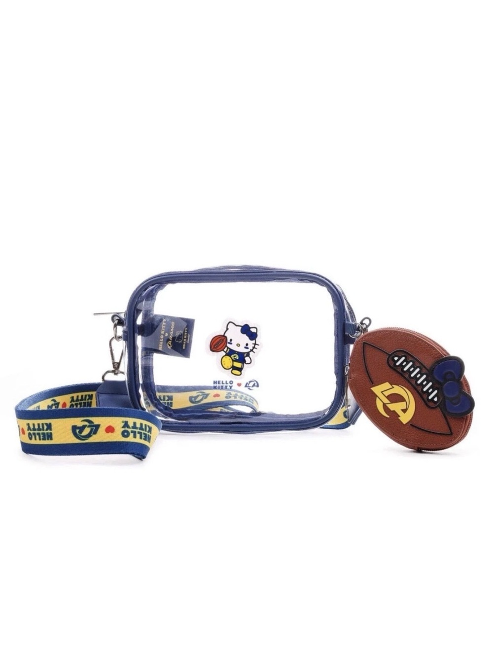 Hello Kitty Los Angeles Rams Football Clear Crossbody Bag and Coin Purse